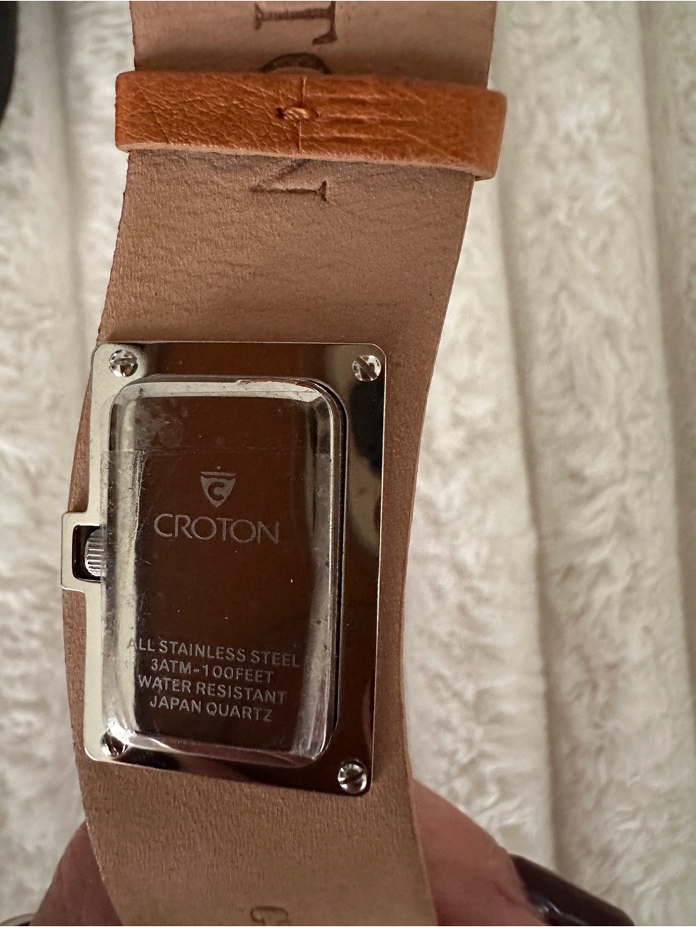 VINTAGE 90s Y2K Croton Ostrich Leather Strap Women's Quartz Watch - Picture 6 of 8
